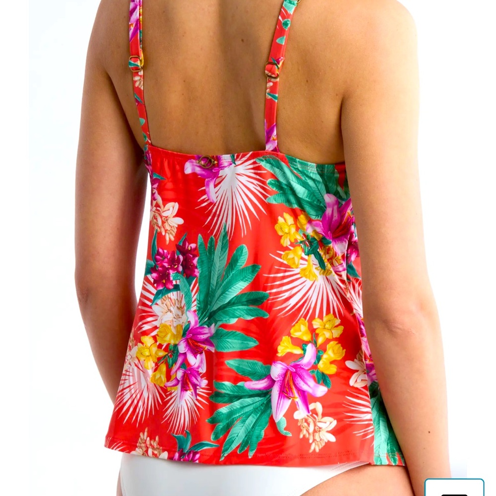 JANTZEN Peach Audrey Drape Tankini Swim Top